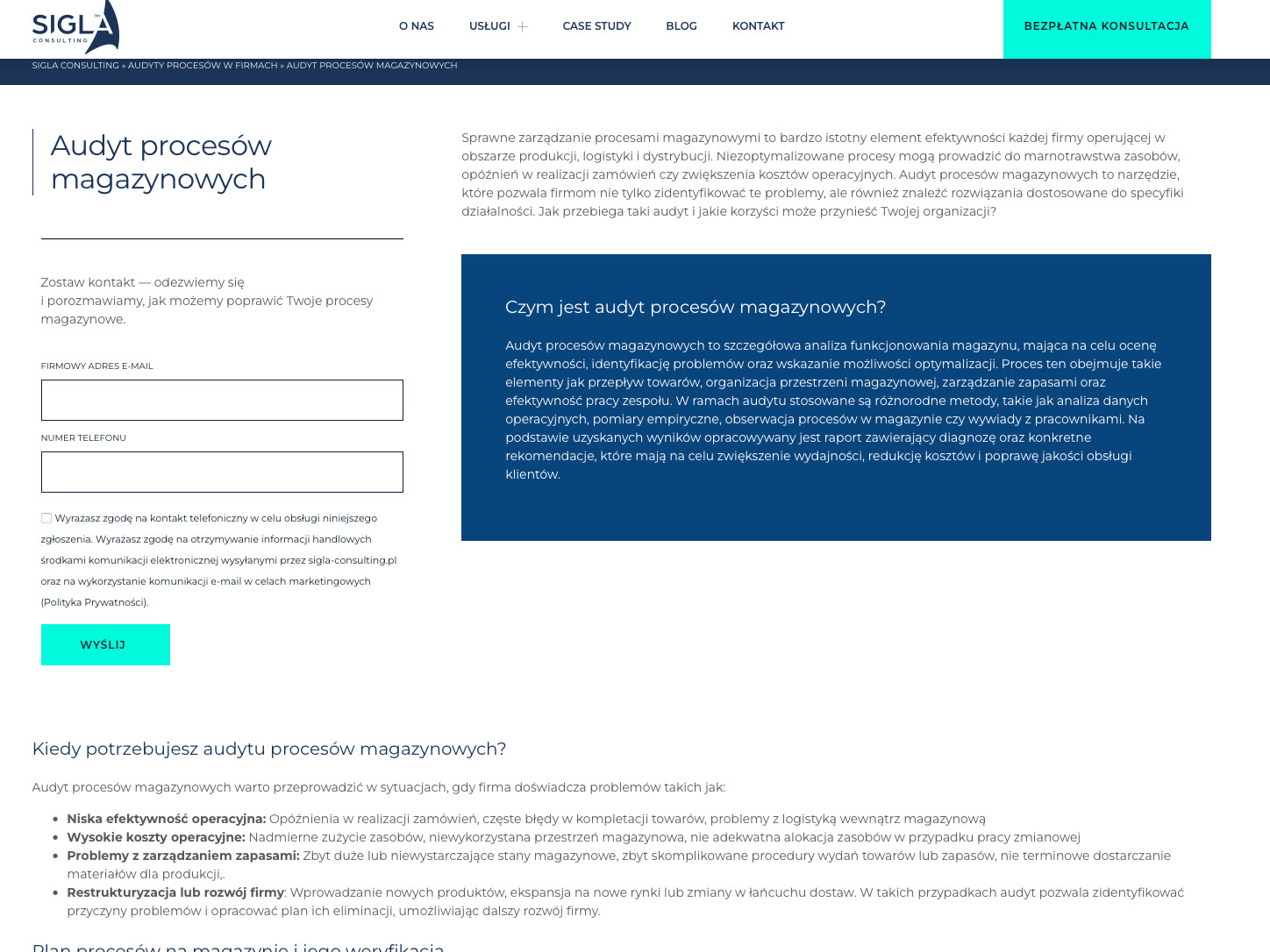 Sigla Consulting: stara strona